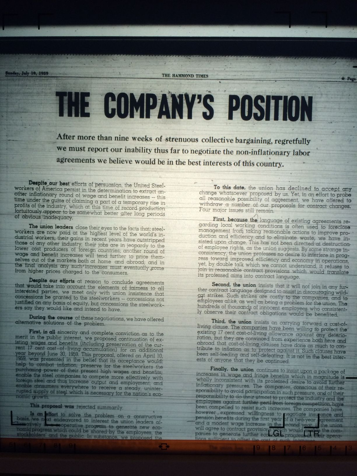 1959 steel strike